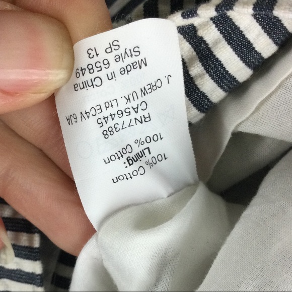 J Crew Factory The Pencil Seersucker Striped Navy & White Cotton Skirt Size 0 - Picture 8 of 9